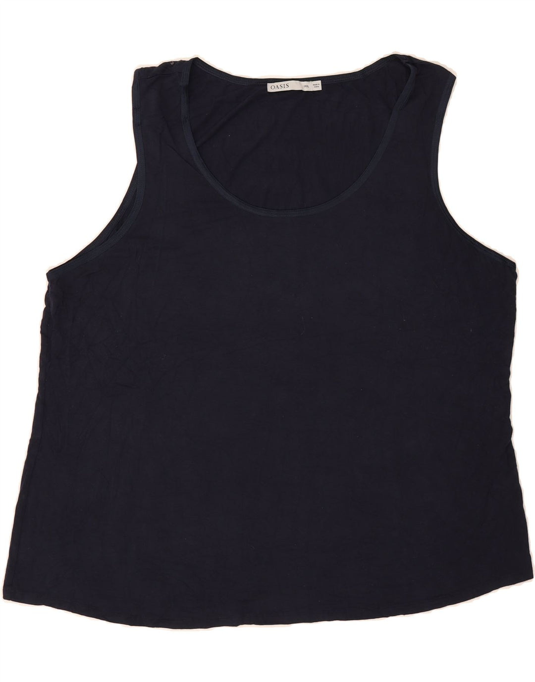 OASIS Womens Vest Top UK 22 3XL Navy Blue Viscose Vintage Oasis and Second-Hand Oasis from Messina Hembry 