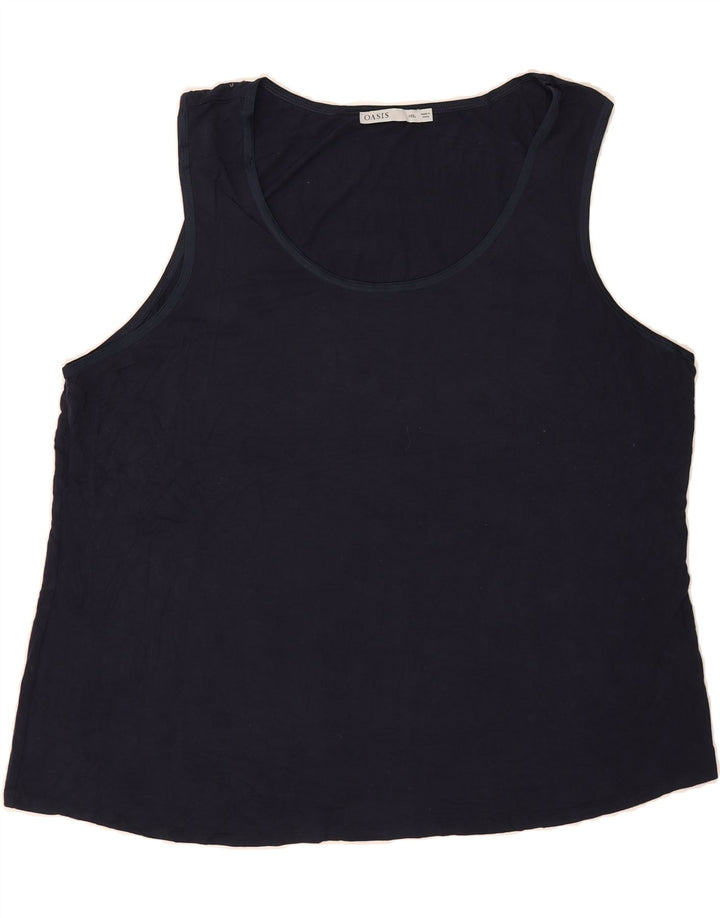 OASIS Womens Vest Top UK 22 3XL Navy Blue Viscose Vintage Oasis and Second-Hand Oasis from Messina Hembry 