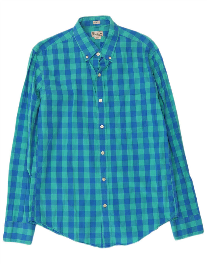 J. Crew Chemise Slim Fit Homme en Coton à Carreaux Bleu Moyen