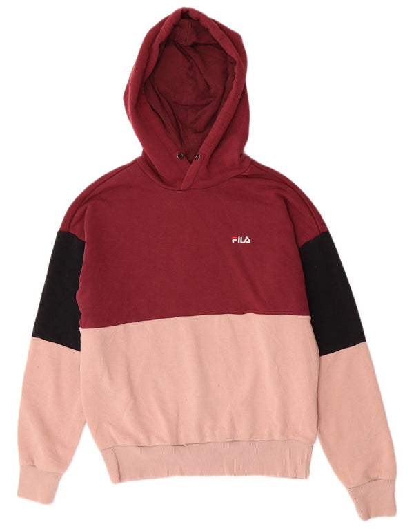Fila Pull à capuche pour femme UK 10 Small Multicolore Colourblock Cotton