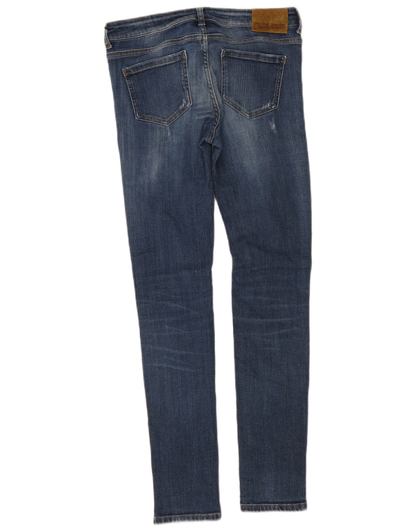 Zara Jean skinny taille moyenne en détresse pour femme EU 38 Small W30 L29 Bleu