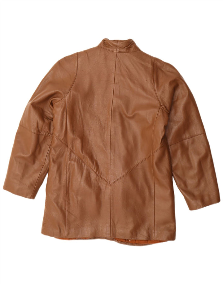 Veste en cuir femme vintage IT 42 Cuir marron moyen