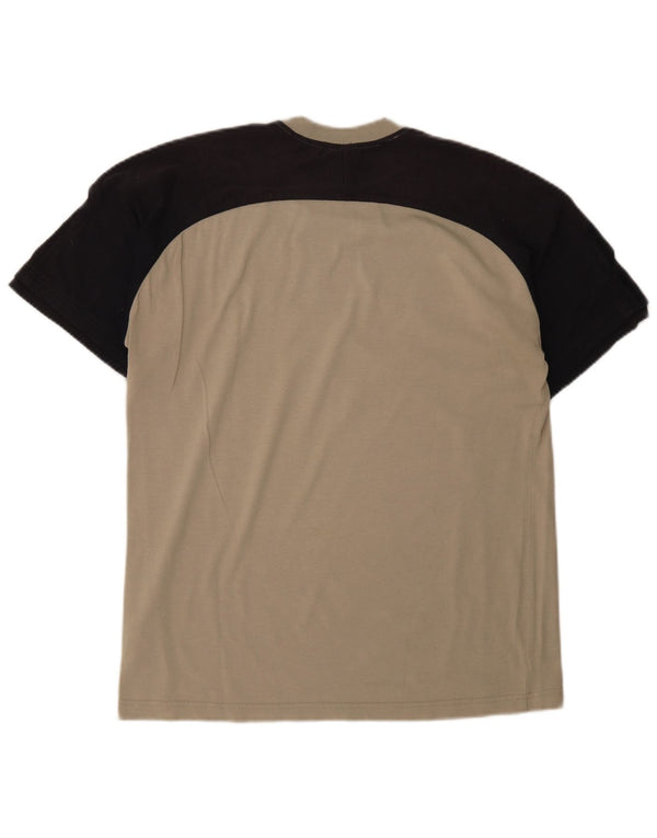 Adidas T-Shirt Homme Top UK 38/40 Coton Colorblock Beige Moyen