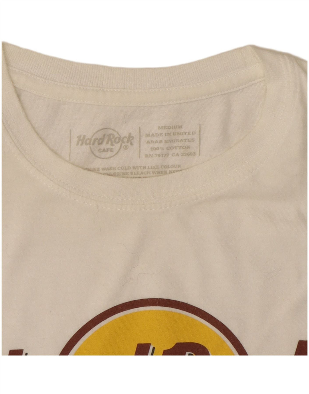 HARD ROCK CAFE T-shirt graphique Florence pour femme UK 12 Blanc moyen