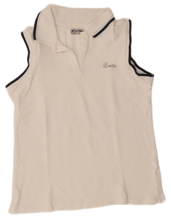 Polo sans manches pour femme Lotto UK 8 Small White Sports