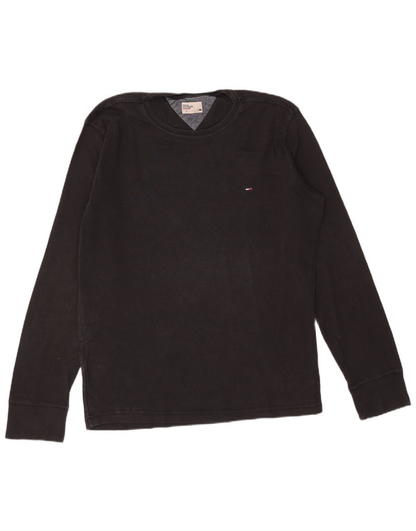 Tommy Hilfiger Haut à manches longues pour homme en coton noir Large