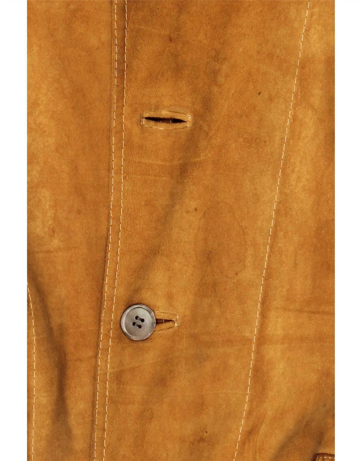 vintage Mens Suede Bomber Jacket UK 38 Brun Moyen