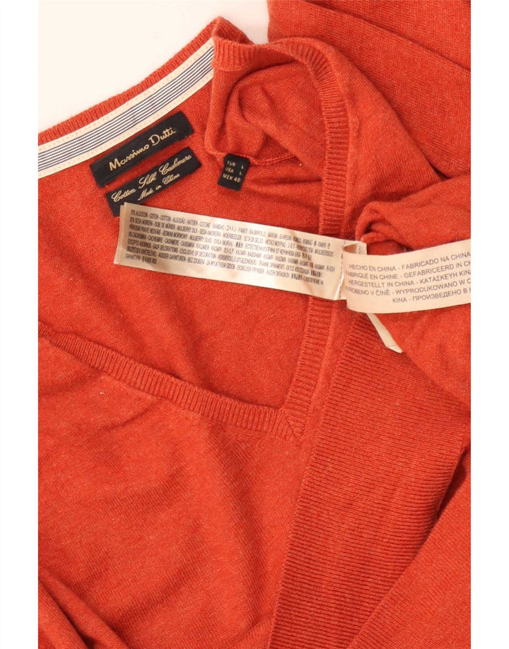 Massimo Dutti Pull col V pour homme en coton rouge Taille L