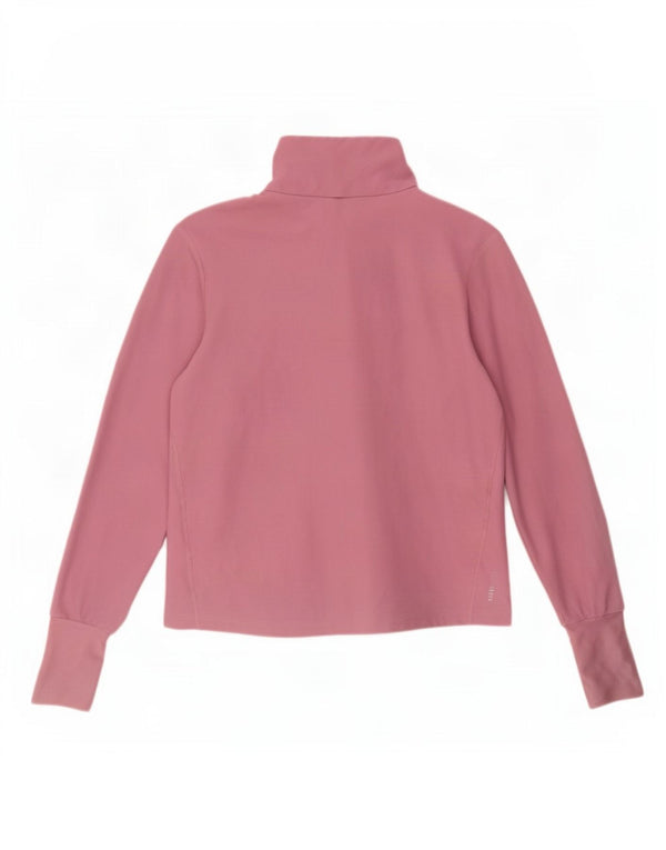 Adidas Femmes Aeroready Zip Neck Pull Survêtement Top UK 4/6 XS Rose