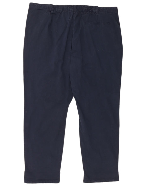 M&Co Pantalon Chino Fuselé Femme UK 22 3XL W42 L29 Bleu Marine Coton