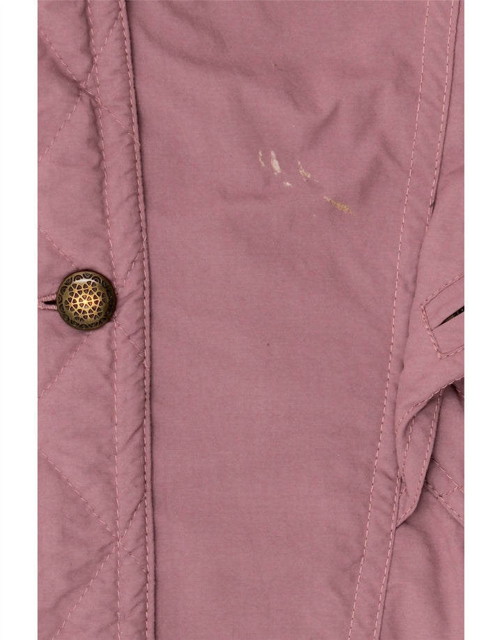 VINTAGE Femme Coupe-vent à capuche Manteau EU 42 Grand Polyester Violet