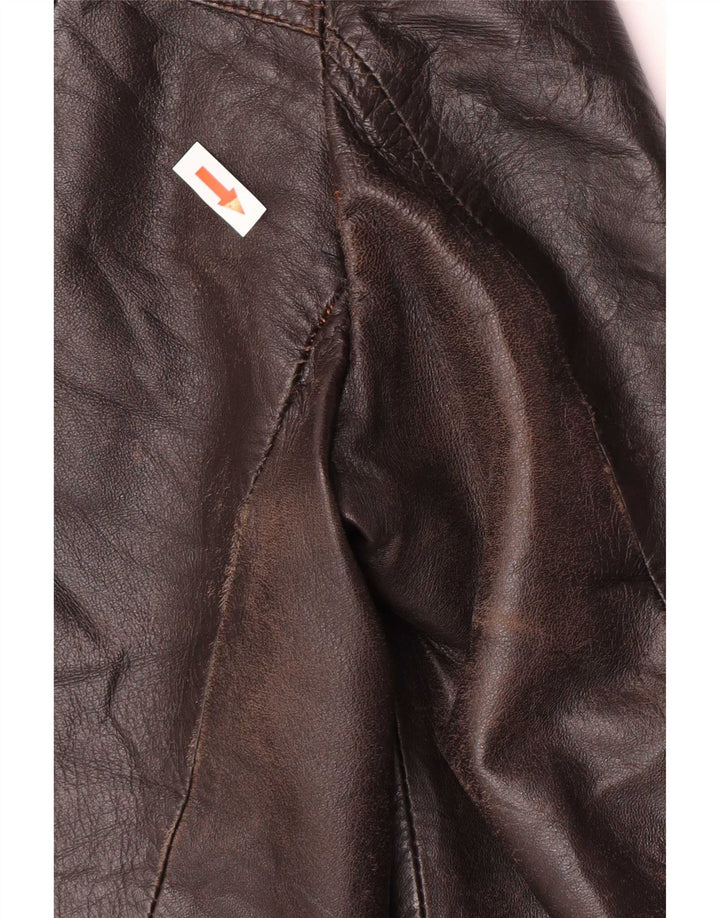 veste en cuir homme vintage UK 40 Grand Marron
