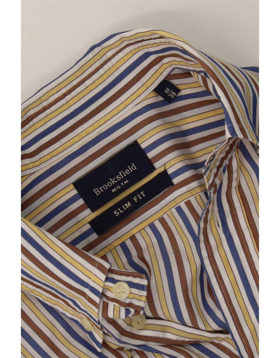 Brooksfield Mens Slim Fit Shirt Taille 39 Medium Multicolore Pinstripe