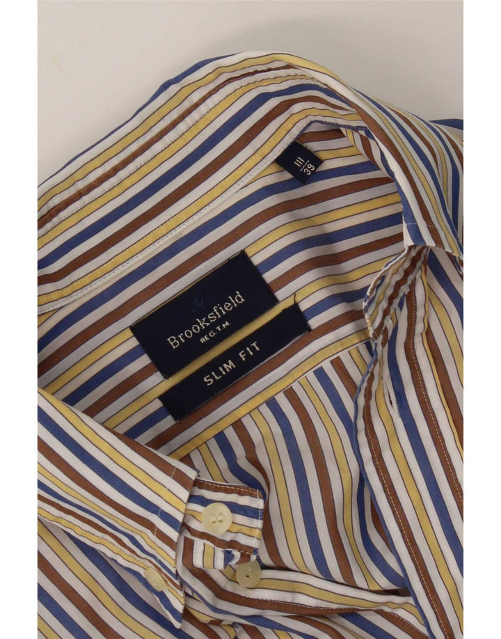 Brooksfield Mens Slim Fit Shirt Taille 39 Medium Multicolore Pinstripe