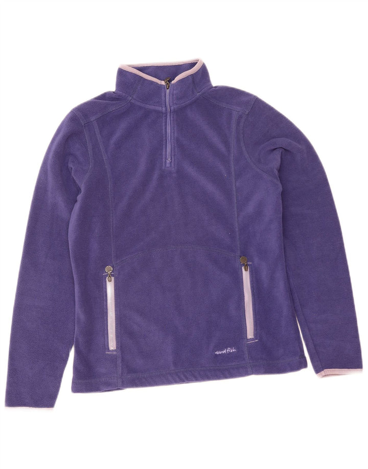 Weird Fish Pull polaire à col zippé pour femme UK 10 Petit Violet Polyester