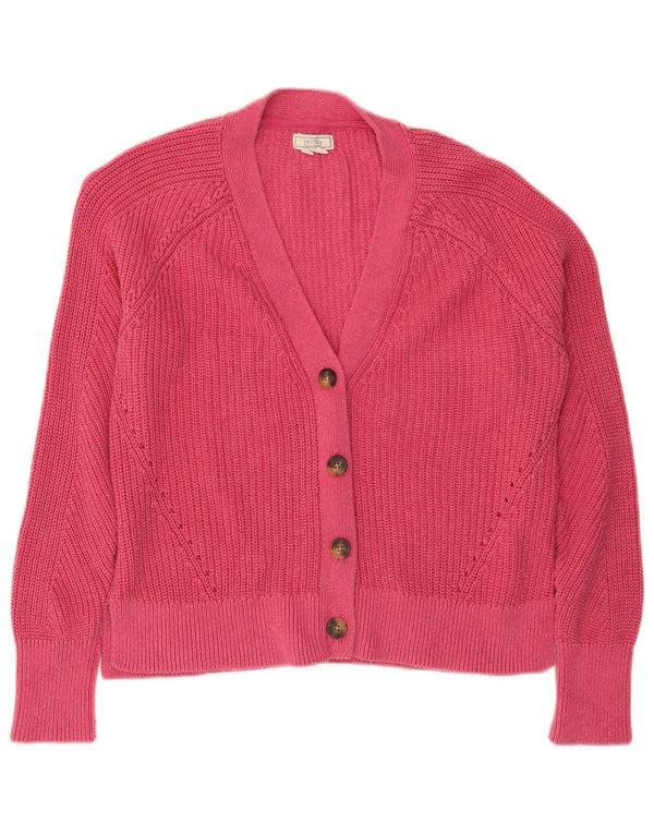 FAT FACE Cardigan surdimensionné pour femme UK 10 Petit coton rose