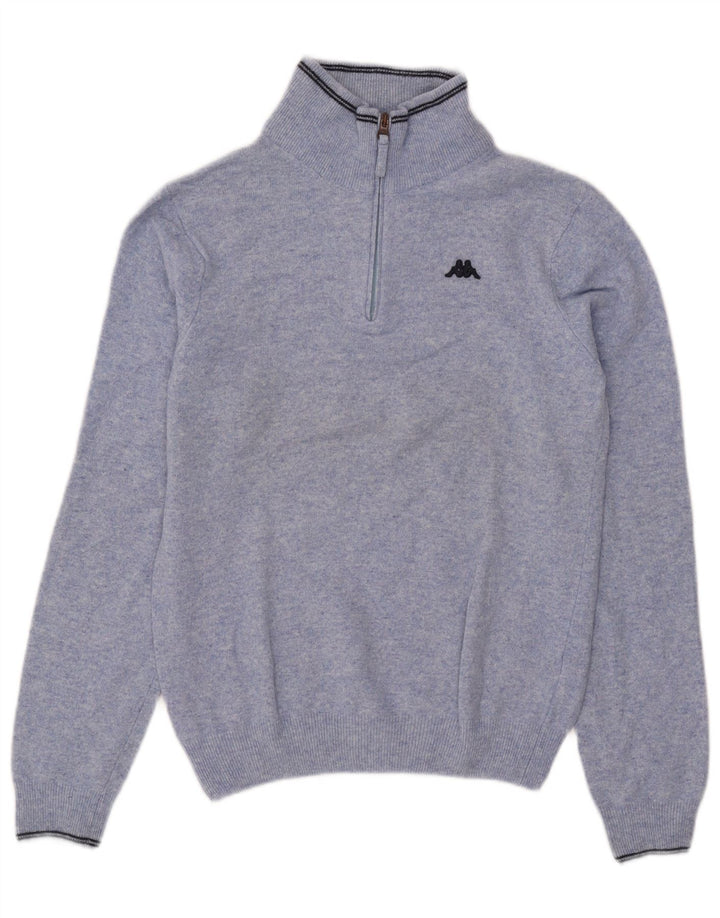 Kappa Pull col zippé pour homme en laine bleue Small