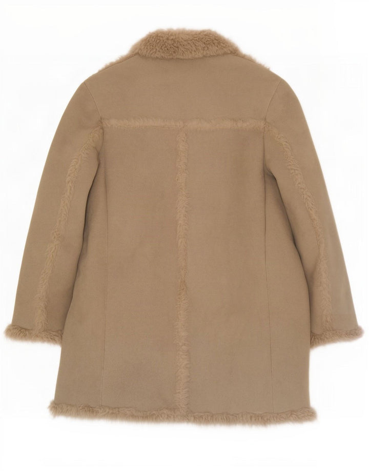 vintage Mens Sherpa Overcoat UK 40 Grand Polyester Vert
