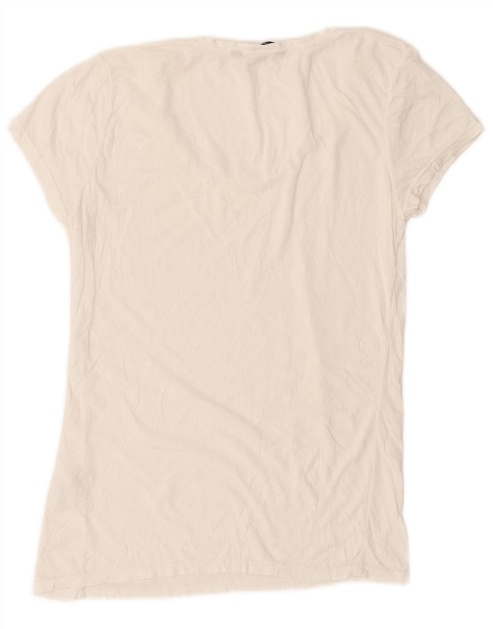 French Connection T-Shirt Femme Haut UK 10 Petit Coton Blanc