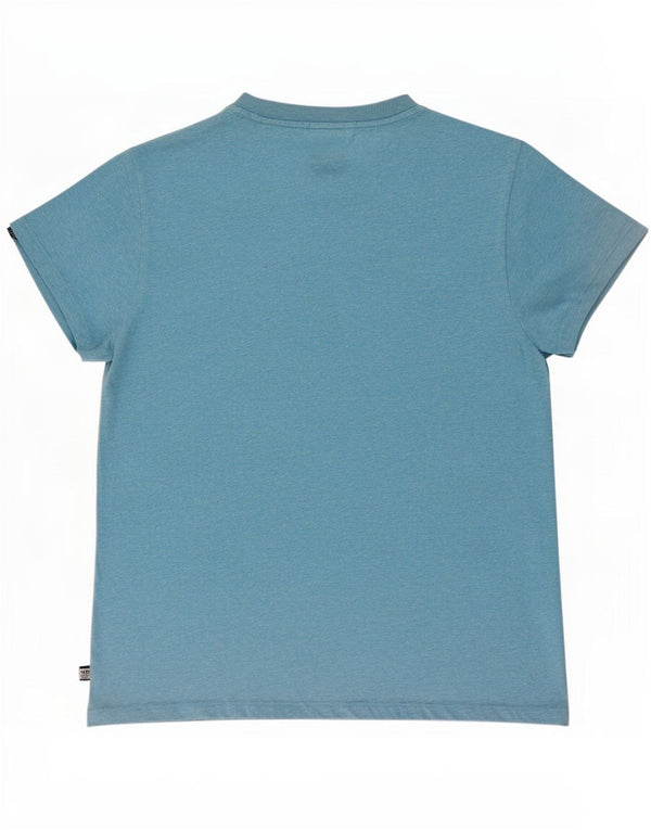 Superdry Homme T-Shirt Top Large Bleu Moucheté Coton