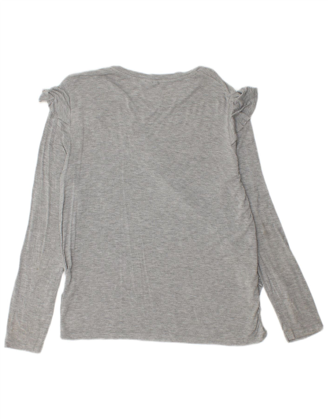 Topshop Haut à volants pour femme à manches longues UK 42 Gris moyen moucheté