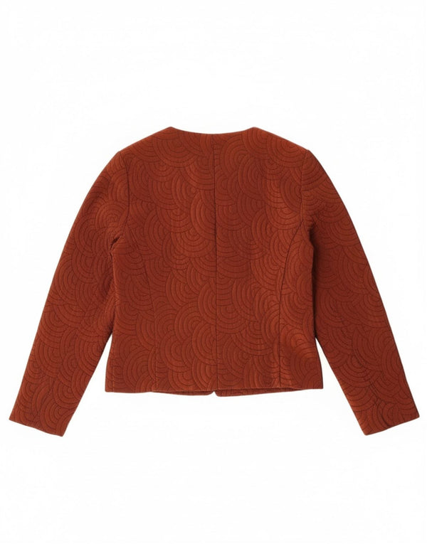 vintage Femme 3 Bouton Blazer Veste UK 14 Acétate Géométrique Brun Moyen