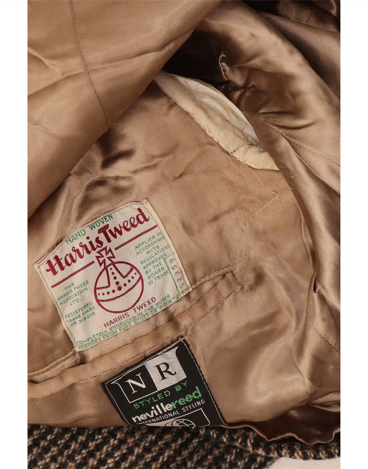 Harris Tweed Veste Blazer 3 Boutons pour Homme UK 40 Large Marron Rayé