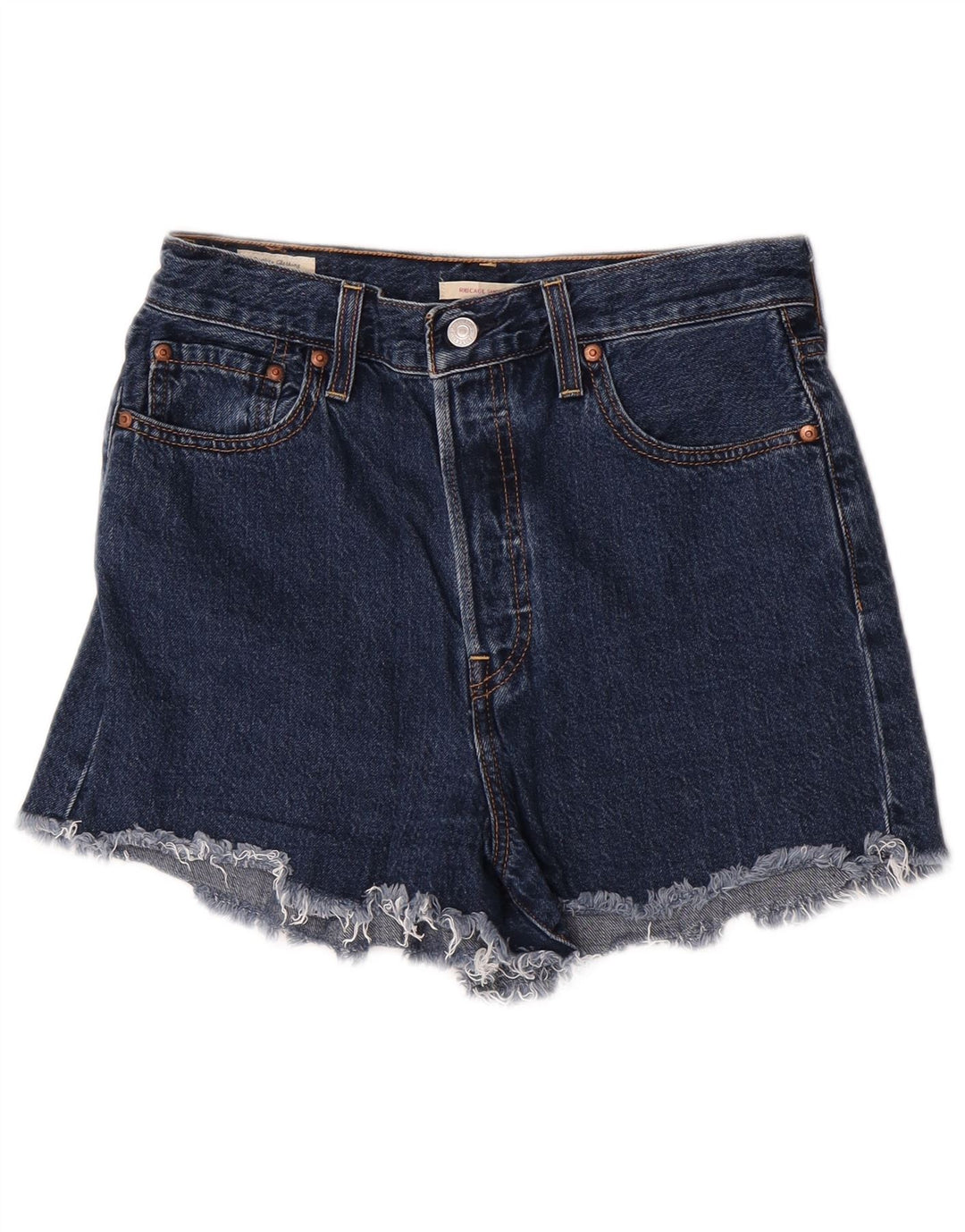 Levi's Short En Jean Ribcage Femme W29 Bleu Marine Moyen Coton
