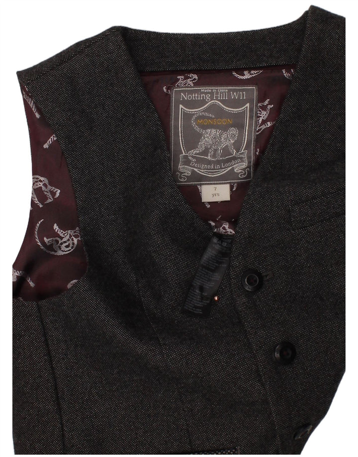 MONSOON Boys Waistcoat 6-7 Years Grey Polyester