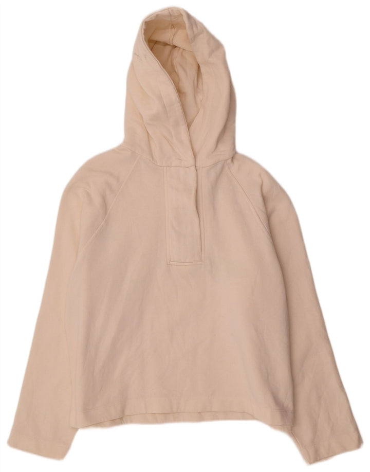 Zara Pull à capuche surdimensionné pour femme UK 14 en coton blanc cassé moyen