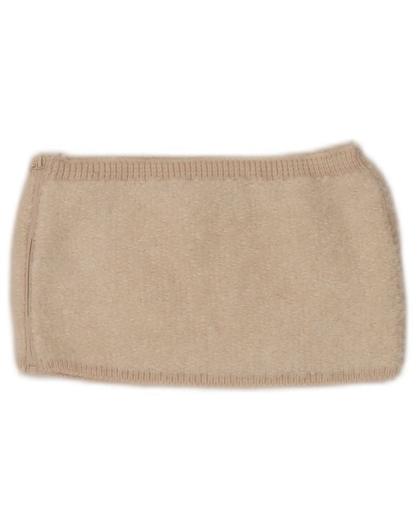 Zara Womens Knit Crop Top UK 8 Petit Acrylique Beige