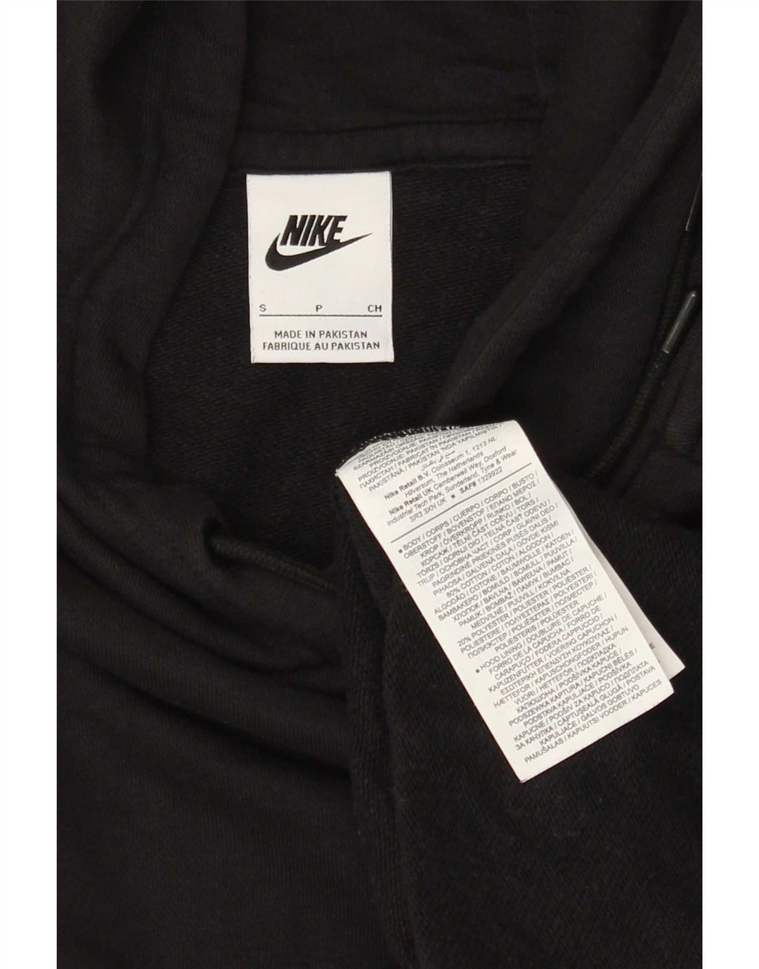 Nike Pull à capuche pour homme Petit coton noir