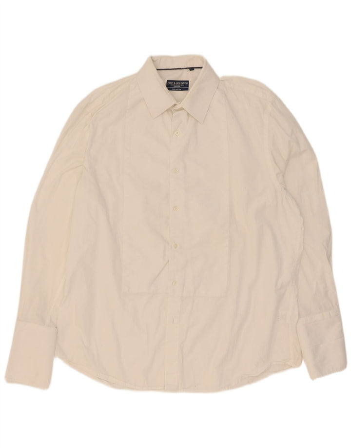 Hunt & Holditch Chemise formelle pour homme Taille 45 17 XL Coton blanc