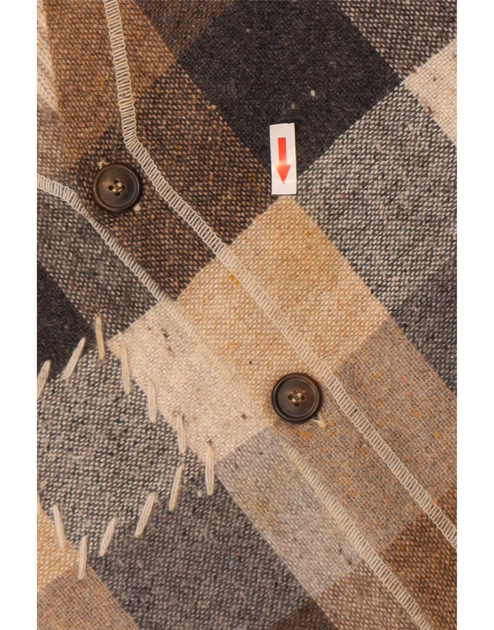 gilet homme vintage Grand Beige Check Acrylique