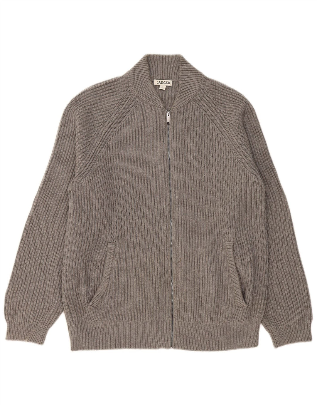 JAEGER Cardigan Homme Pull Large Gris Coton
