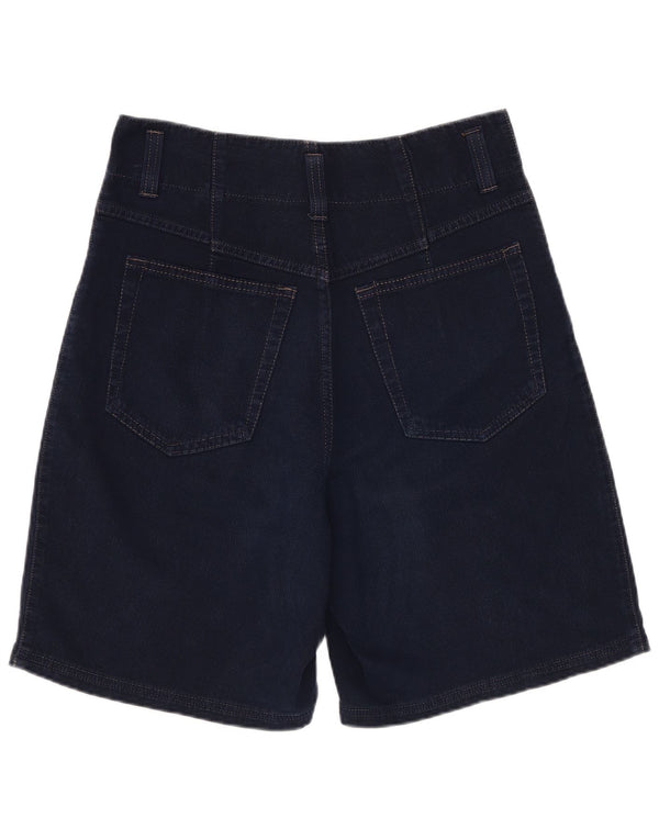 Revanche Short en jean taille haute pour femme EU 38 Medium W30 Bleu marine Coton