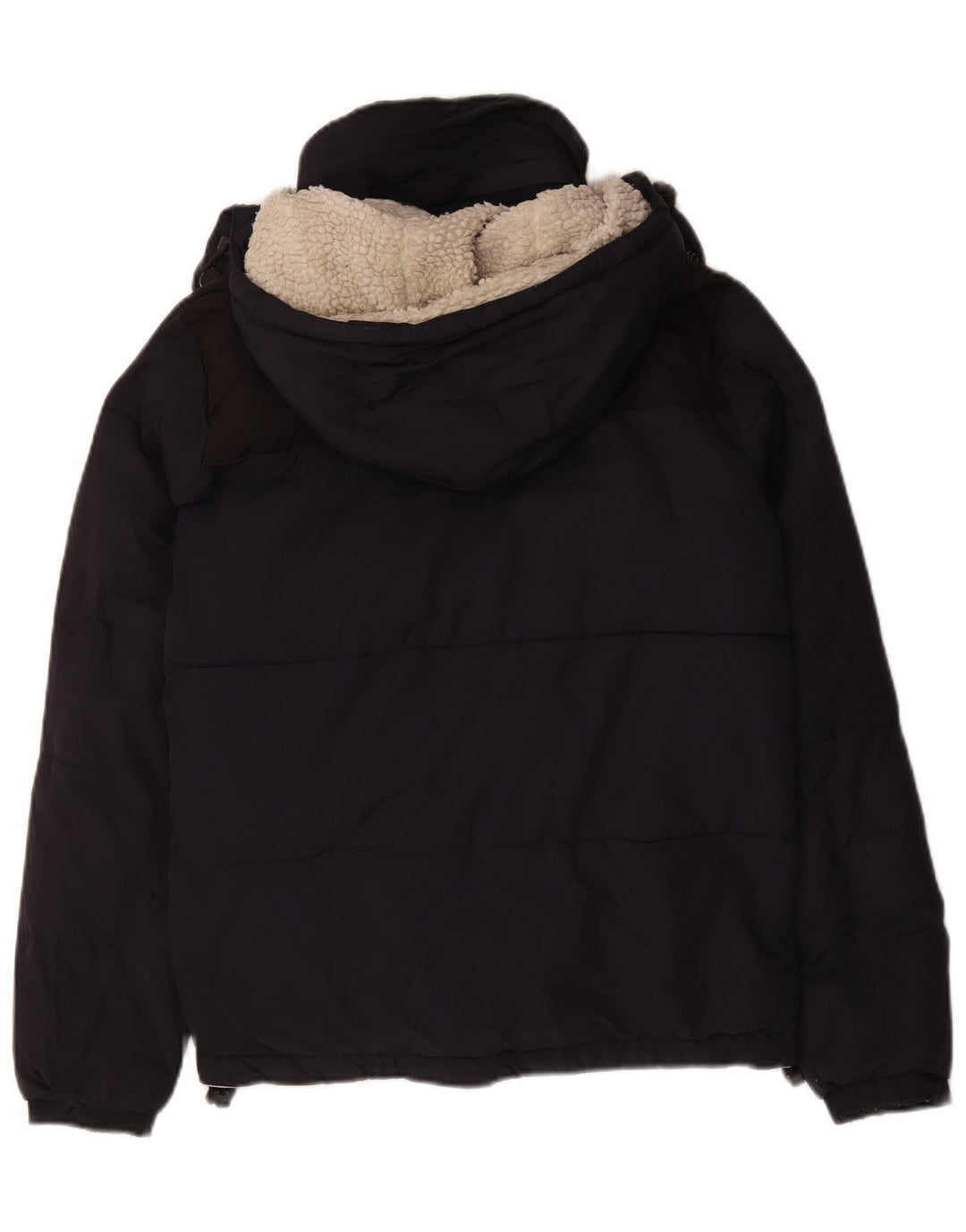 Superdry Veste matelassée à capuche pour hommes UK 36 Small Bleu Marine Polyester