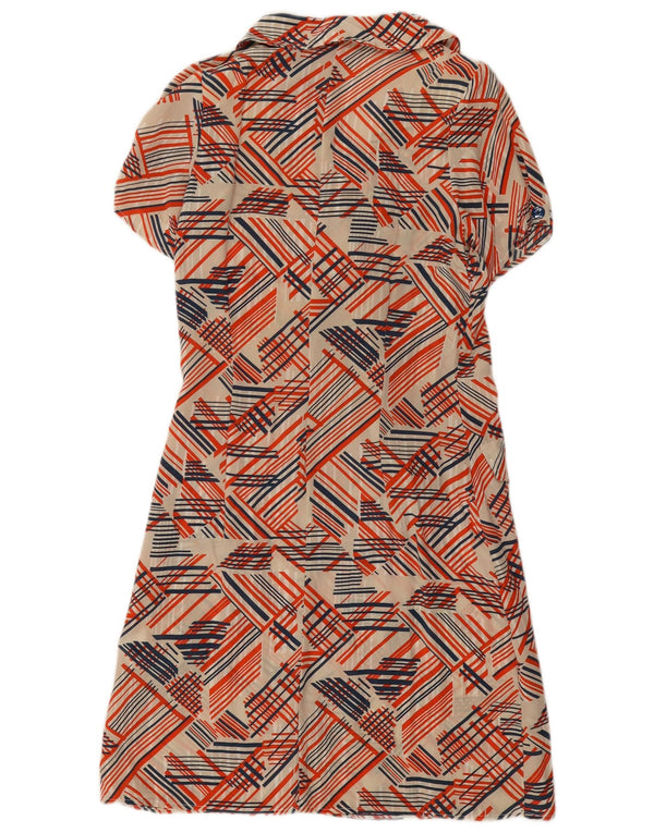 Attic And Barn Robe chemise à manches courtes pour femme UK 10 Petit Beige Géométrique