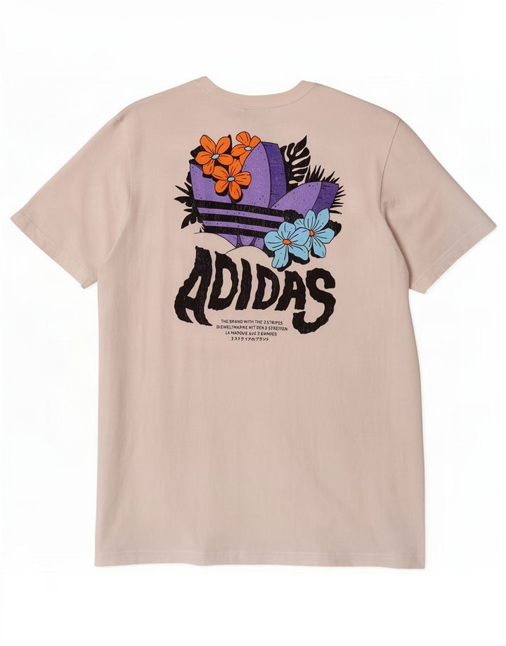 Adidas T-shirt graphique pour homme en coton blanc moyen