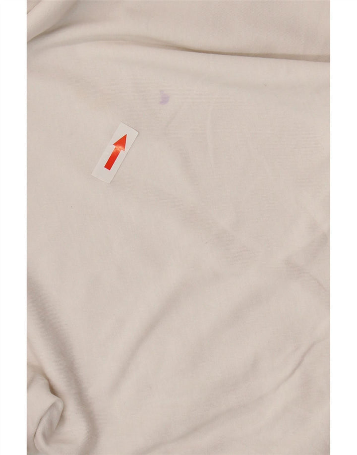 FILA T-shirt graphique pour femme UK 10 Petit coton color block blanc