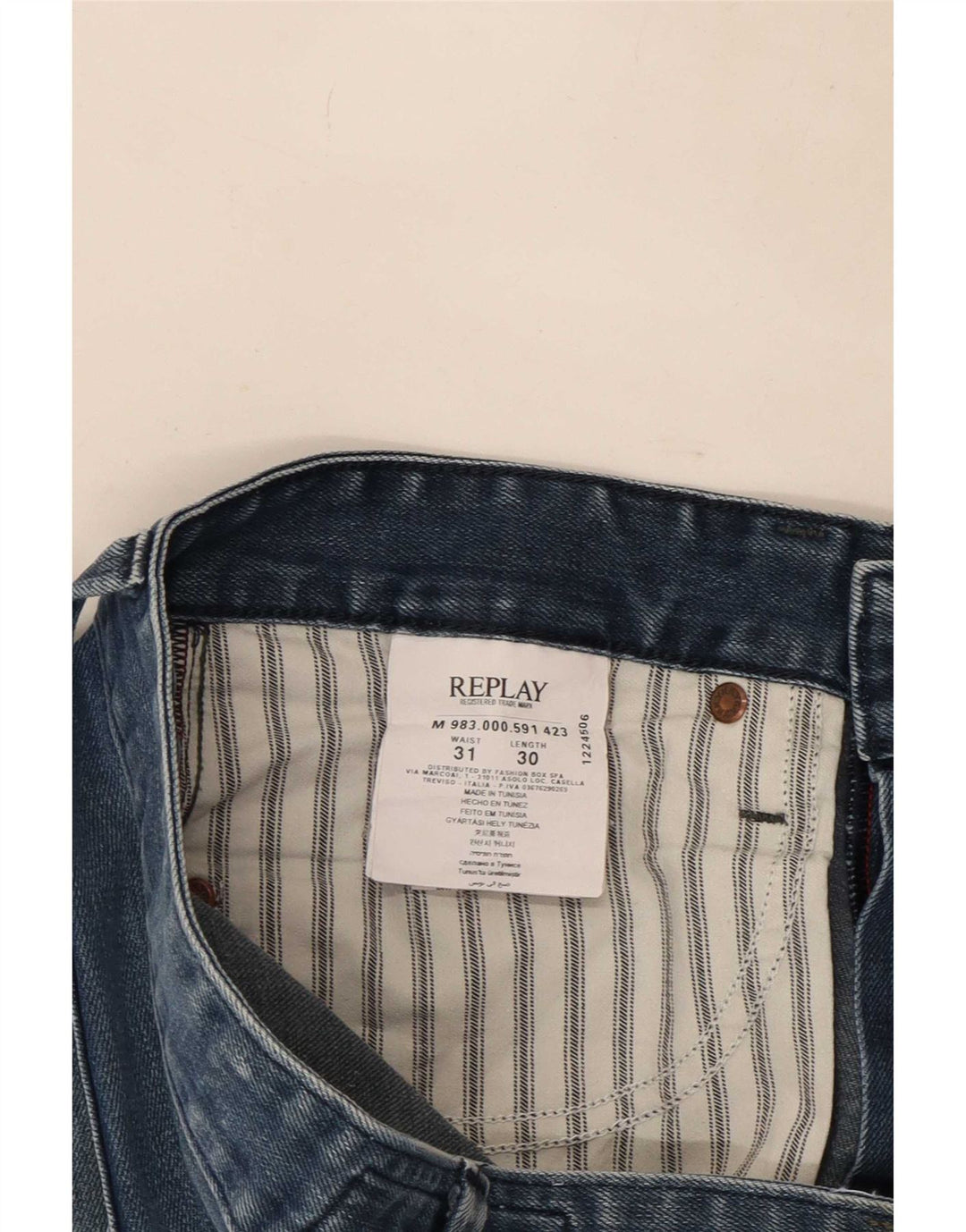 Replay Jean Droit Waitom Homme W31 L30 Bleu Coton