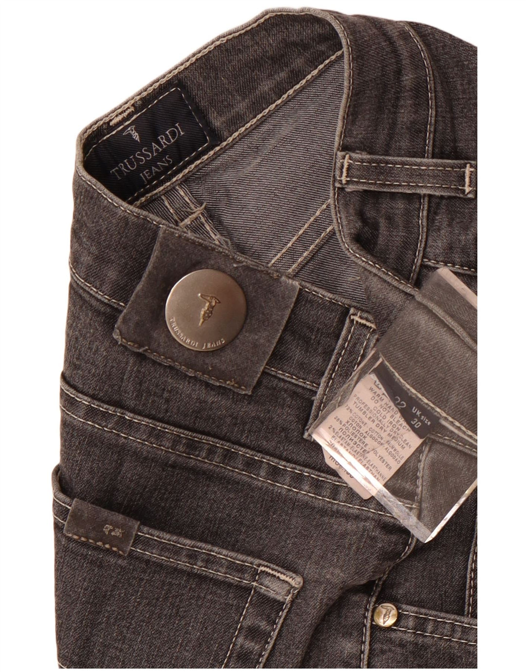Trussardi Jean Bootcut W30 L29 Gris Coton Femme