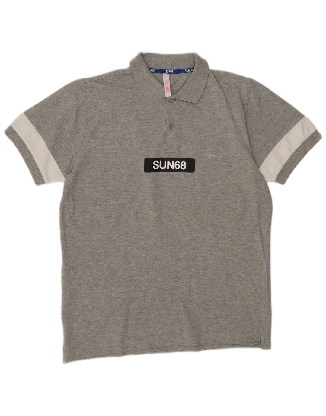 SUN68 Polo Graphique Homme Petit Gris Colorblock
