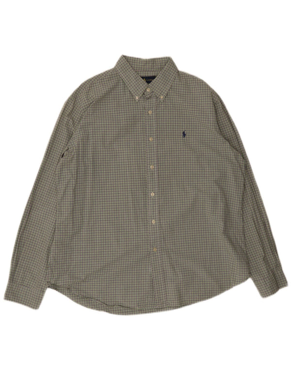 Ralph Lauren Chemise sur mesure pour homme XL en coton à carreaux vert