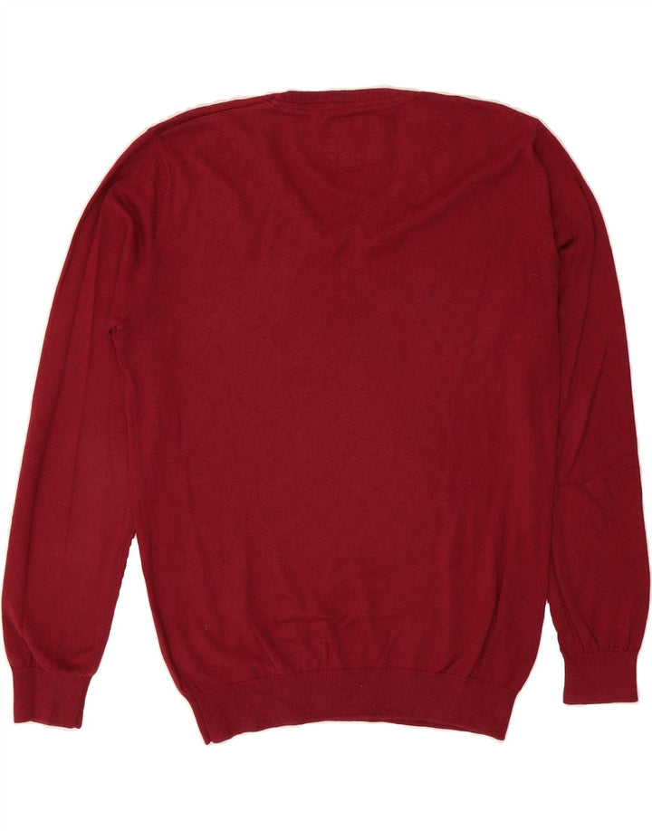 PEPE JEANS Mens V-Neck Jumper Sweater Large Red Cotton Vintage PEPE Jeans and Second-Hand PEPE Jeans from Messina Hembry 