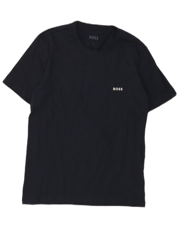 Hugo Boss Homme T-Shirt Top Bleu Marine Moyen Coton
