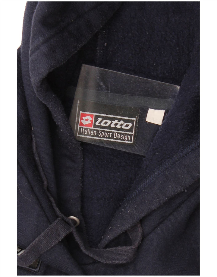LOTTO Pull à capuche pour hommes, grand, bleu marine, colour block