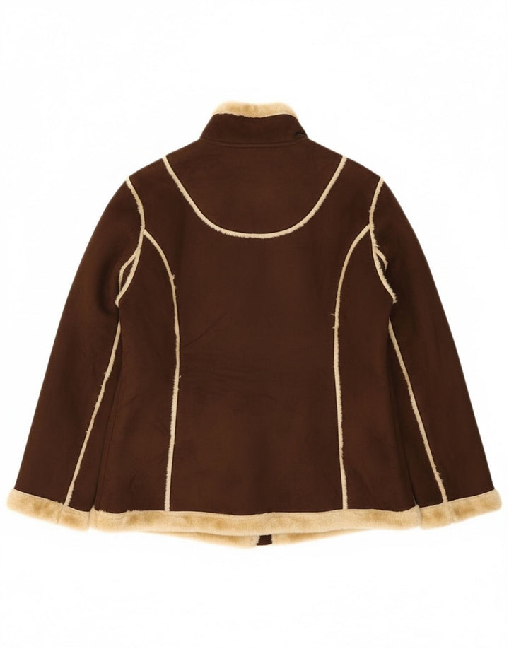 Vivien Caron Veste Duffle en peau de mouton pour femme UK 16 Large Marron