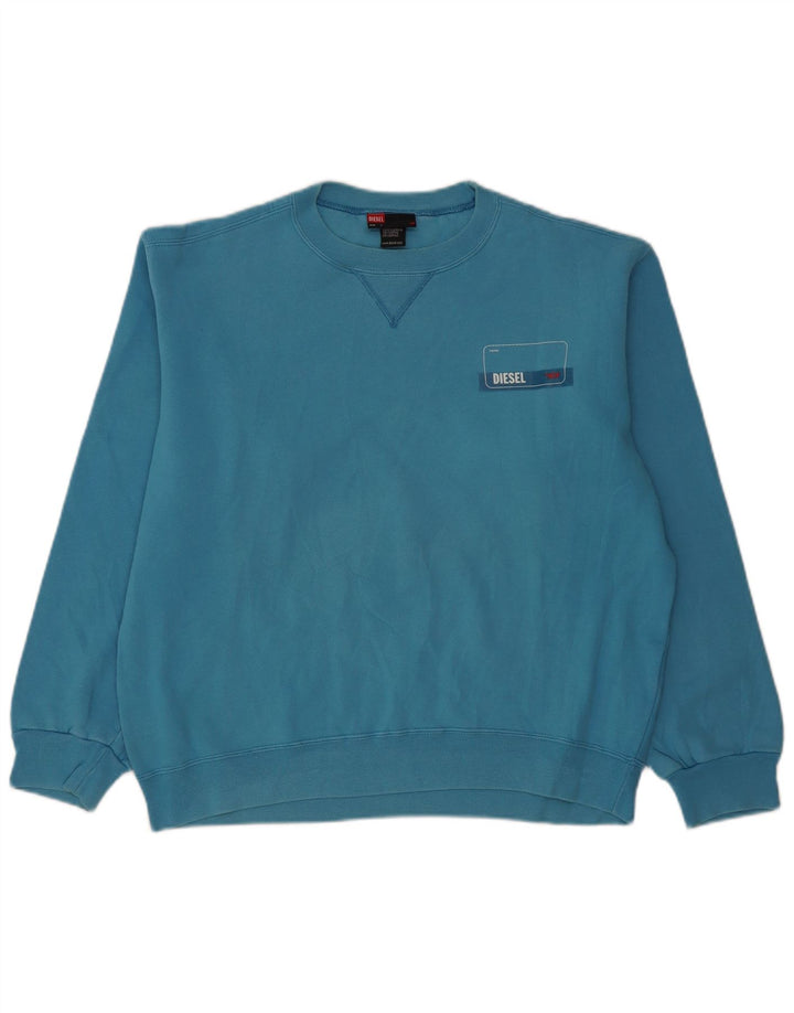 Diesel Sweat-shirt pour homme en coton bleu Taille L