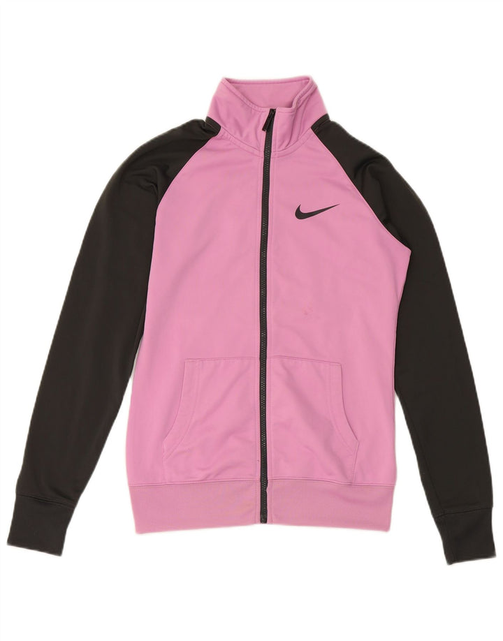 NIKE Veste de survêtement pour femme UK 10 Petit Rose Colorblock Polyester